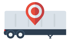 Transport Trailer with Location Pin Icon