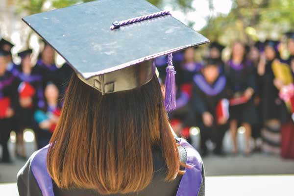 Student at a graduation ceremony