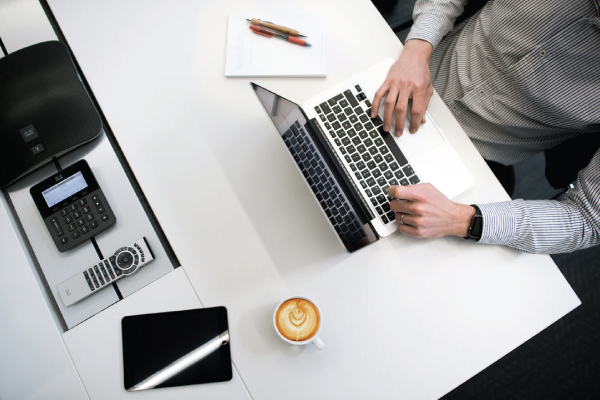 Man working at a laptop