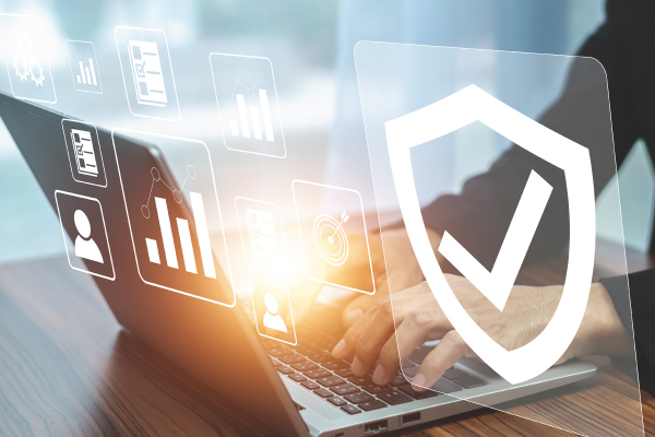 computer with technology overlay