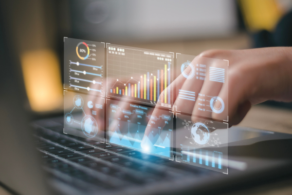 Computer with data overlay